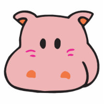 cute pink hippo face photo cutouts