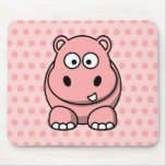 Cute Pink Hippo Mouse Pad