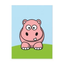 Cute Pink Hippo Postcards