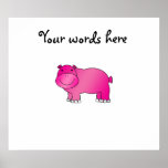 Cute pink hippo print