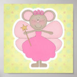 Cute Pink Mouse Fairy Poster