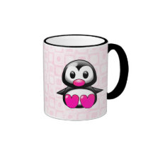 Cute Pink Penguin Coffee Mugs