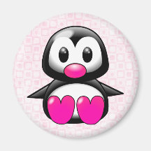 Cute Pink Penguin Refrigerator Magnets