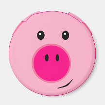 Cute Pink Pig Refrigerator Magnet