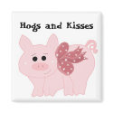 Cute Pink Pig with Funny Saying magnets