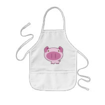 CUTE PINK PIGGY KIDS APRON