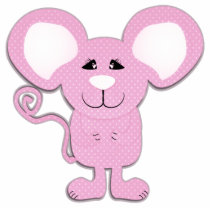 cute pink polka dot mousey mouse photo cutouts