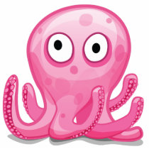 cute pink silly octopus photo cut outs