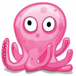 cute pink silly octopus photo sculptures
