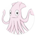 Cute Pink Squid Cartoon Shirt stickers