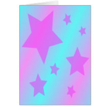 Cute Pink Stars Greeting Card