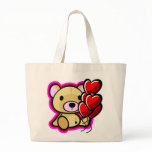 cute pink teddy bear with valentine baloon bag