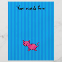 Cute pink tiger blue stripes flyer design