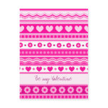 Cute Pink Valentine's fabric Postcard