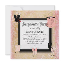 CUTE PINK VINTAGE Corset Sexy Bachelorette Wedding Personalized Invitation