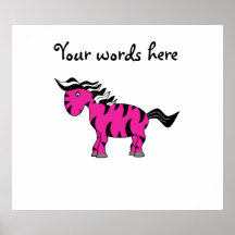 Cute pink zebra posters