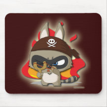Cute Pirate Funny Cartoon Slingshot Mouse Pad