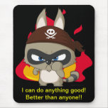 Cute pirate racoon cartoon character mousepad