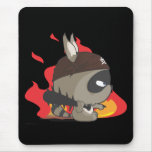 Cute pirate racoon cartoon character mousepad