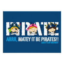 Cute Pirates Party Invite
