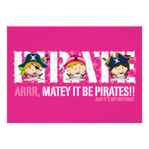 Cute Pirates Party Invite