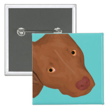 Cute Pit Bull portrait Pinback Button