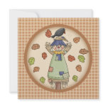 Cute Plaid & Scarecrow Thanksgiving Invitation