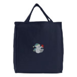 Cute polar bear and cardinal embroidered tote bag embroidered bags