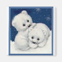 Cute Polar Bear Cubs Fridge Magnet