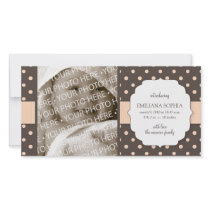 Cute Polka Dots Birth Announcement Photo Card