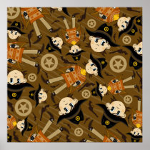 Cute Poncho Cowboy Poster Print