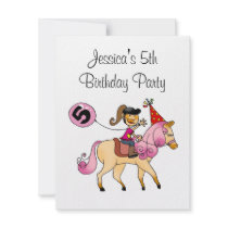Cute pony and 5th birthday girl party