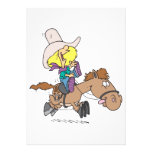 cute pony ride cartoon custom announcement