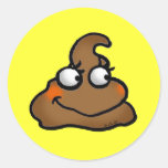 Cute poop round stickers