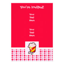 Cute Popcorn Personalized Invitation