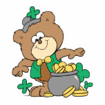 cute pot of gold irish st paddy boy teddy bear photo sculptures