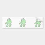 cute pouting green fang monster bumper sticker