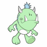 cute pouting green fang monster cut outs