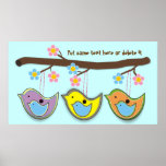 Cute pregnant blue Birdies Posters posters