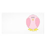 Cute Pretty Pink Bird Cartoon. Picture Card