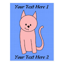 Cute Pretty Pink Cat Post Card