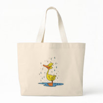 cute puddle duck in the rain bags