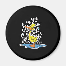 cute puddle duck in the rain magnets