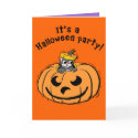 Cute Pumpkin and Kitten Custom Invitations cards