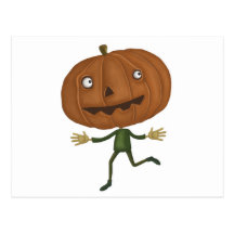 cute pumpkin head post card