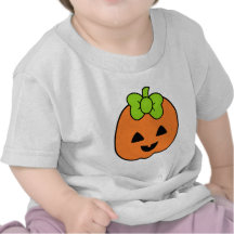 Cute Pumpkin Jack O' Lantern with Cute Bow Tee Shirts