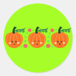 Cute Pumpkins Round Stickers