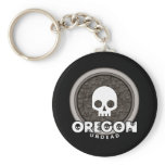 Cute Punk Skull Oregon Keychain Dark