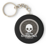 Cute Punk Skull South Carolina Keychain Dark
