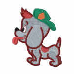 Cute  Puppy Dog Wearing Hat Embroidered Polo Shirt